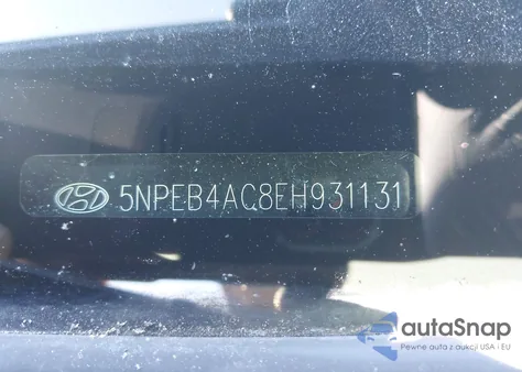 2014 Hyundai Sonata Gls z USA, uszkodzony, nr VIN 5NPEB4AC8EH931131